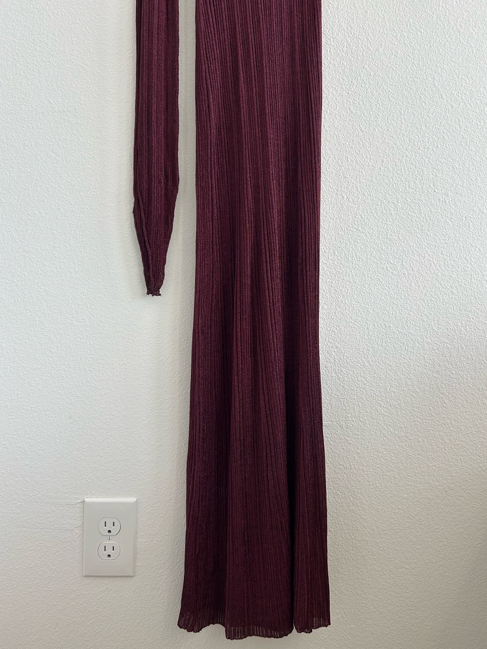 Paco Rabanne Knit Metallic Asymmetrical Lurex Rib Long Dress NEW - Picture 5 of 8
